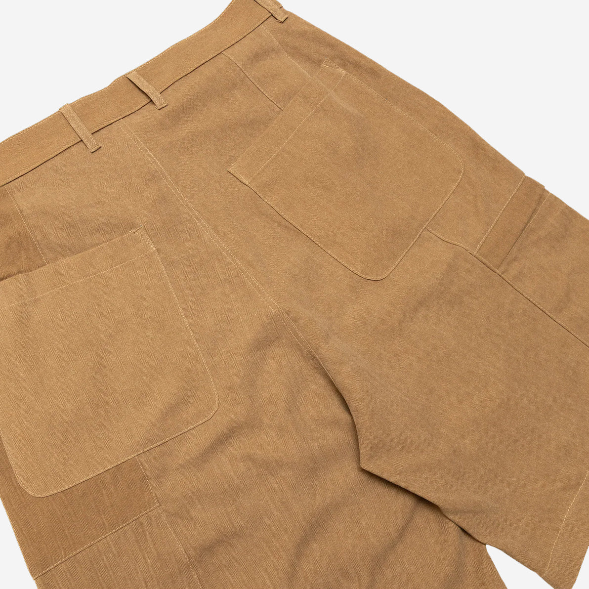 Tae Wide Cargo Shorts - Brown Herringbone