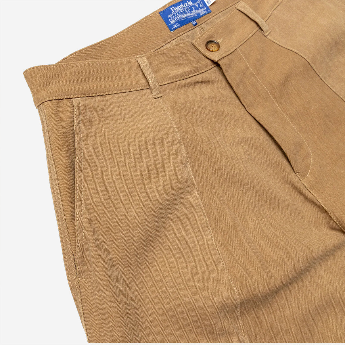 Tae Wide Cargo Shorts - Brown Herringbone
