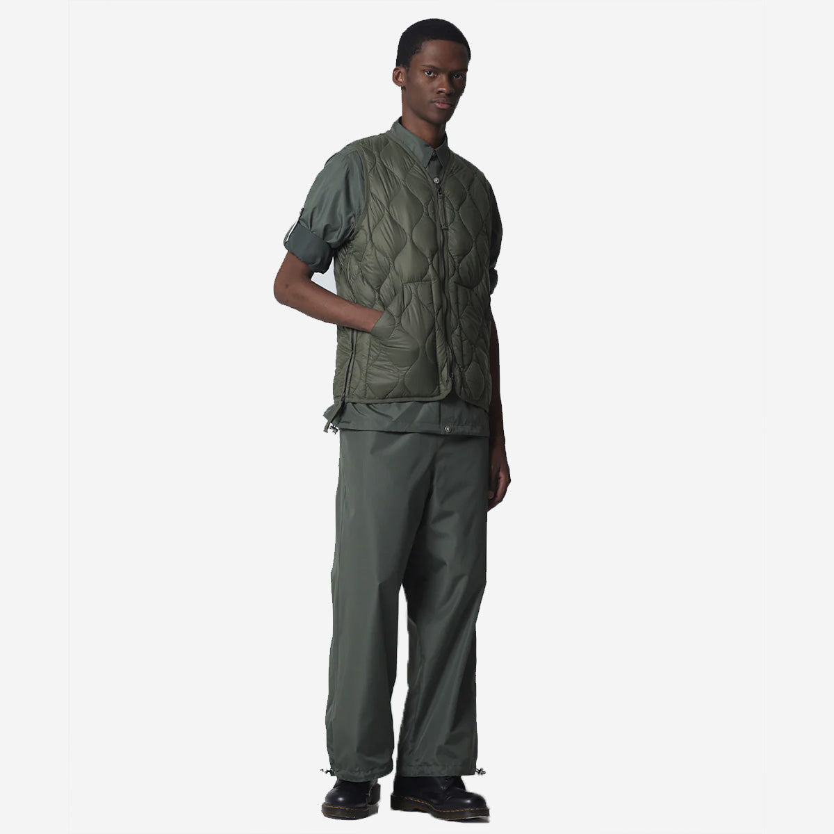 Military Zip V-Neck Down Soft Shell Vest - Cobalt