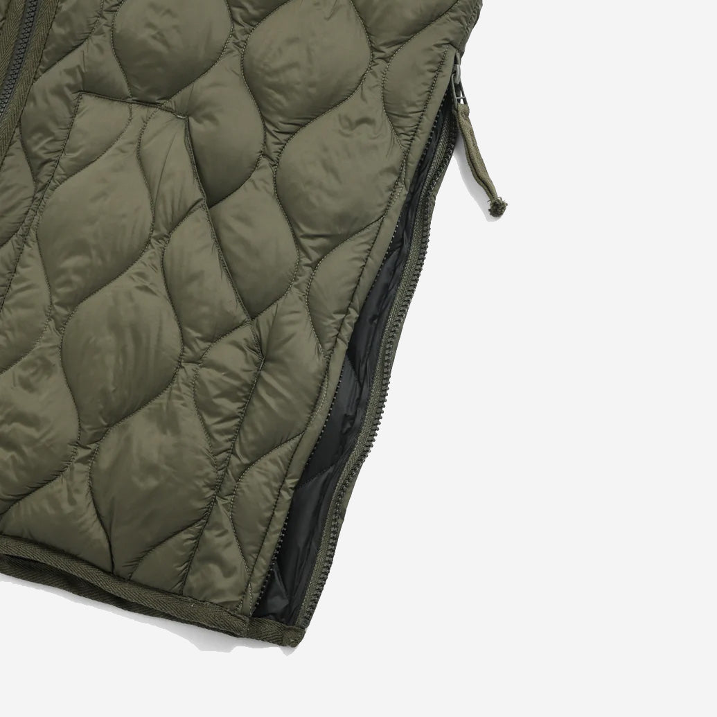 Military Zip V-Neck Down Soft Shell Vest - Cobalt