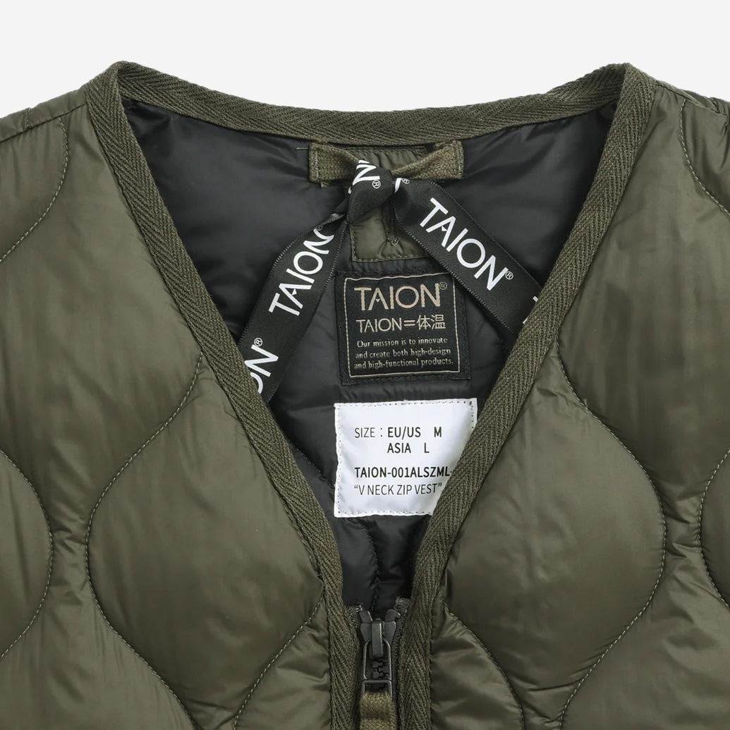 Military Zip V-Neck Down Soft Shell Vest - Cobalt