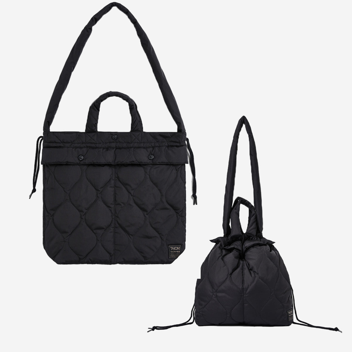Military Down Helmet Shoulder Bag - Black