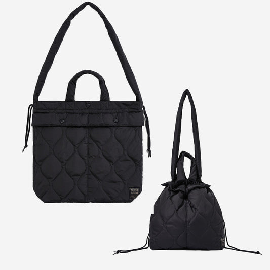 Military Down Helmet Shoulder Bag - Black