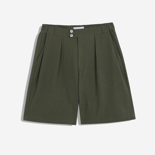 Tailor Bermuda Seersucker Shorts - Olive