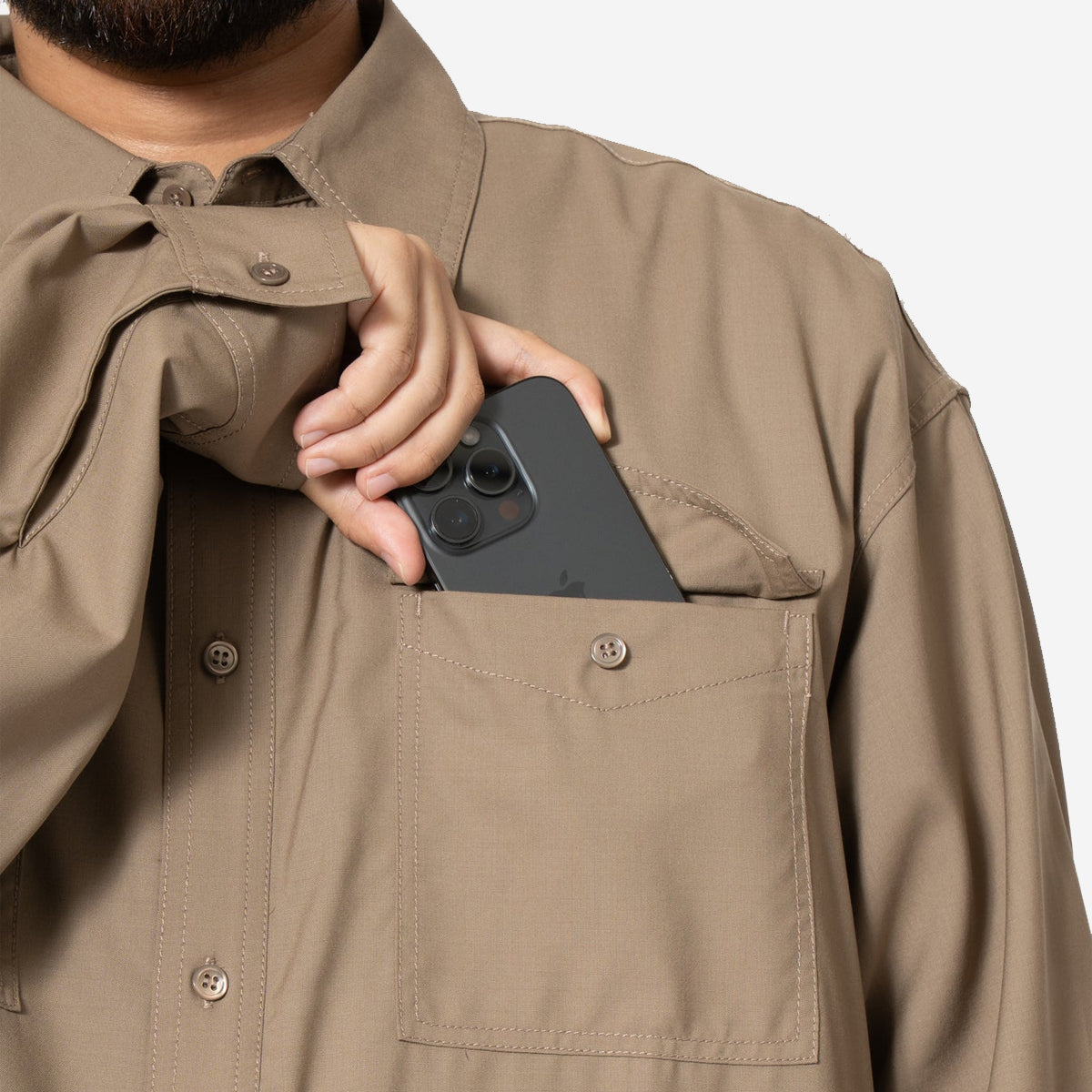 Tech Wool Shirt - Beige