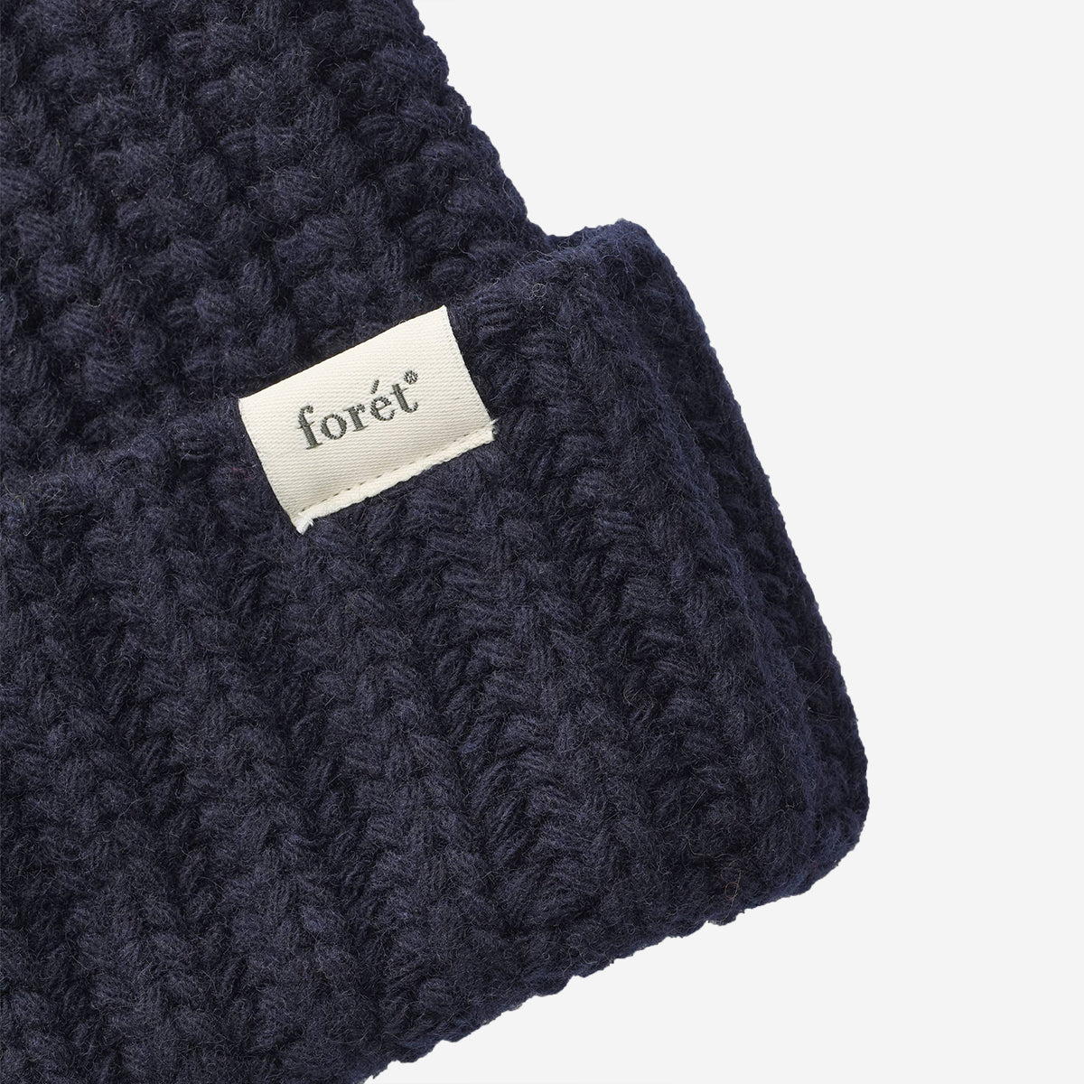 Trip Chunky Wool Rib Knit Beanie - Navy