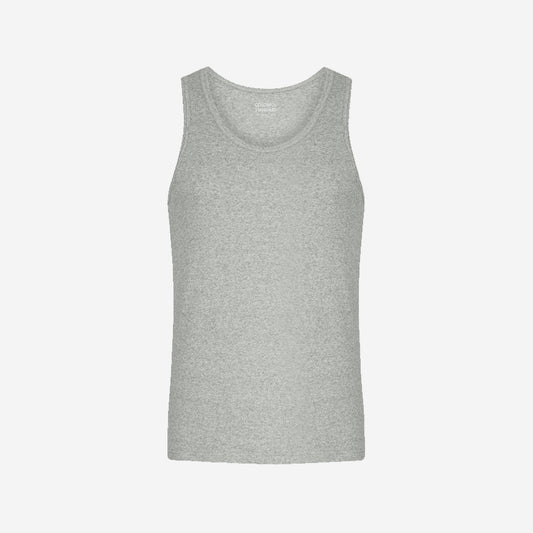 Organic Rib Tank Top - Heather Grey