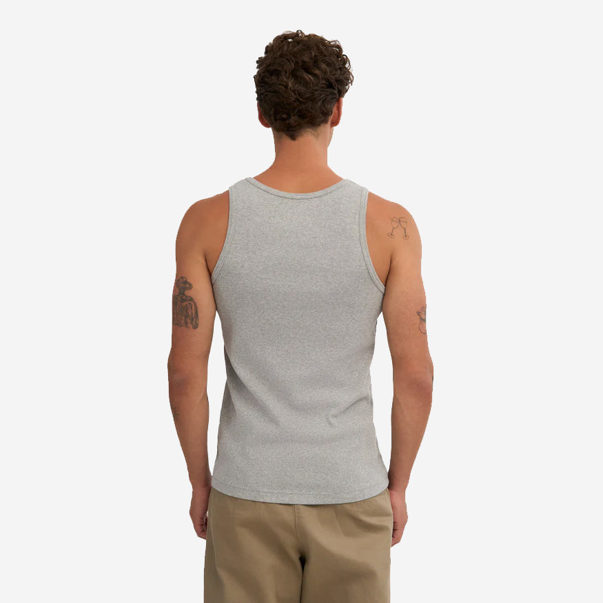 Organic Rib Tank Top - Heather Grey