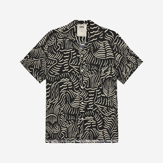 Tar Lorenzo Viscose Vacation Shirt - Black