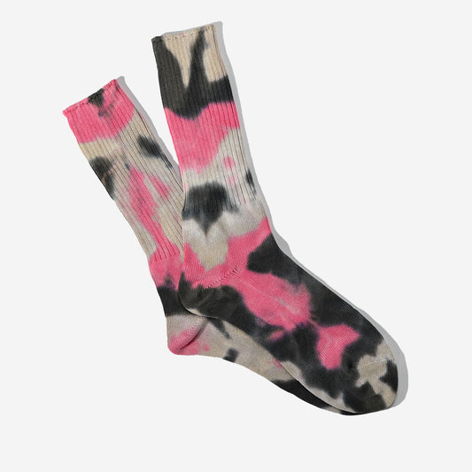 Tie Dye Crew Socks - Pink