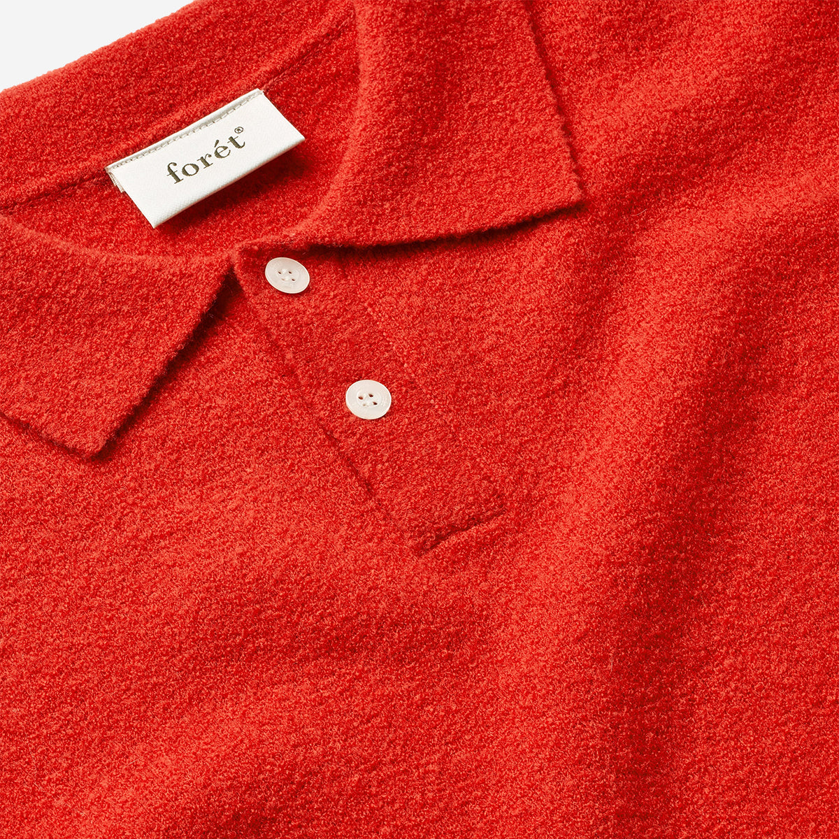 Timber Brushed Wool Knit Polo - Red