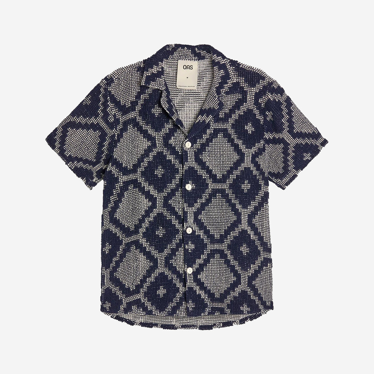 Trastevere Cuba Crochet Vacation Shirt - Navy