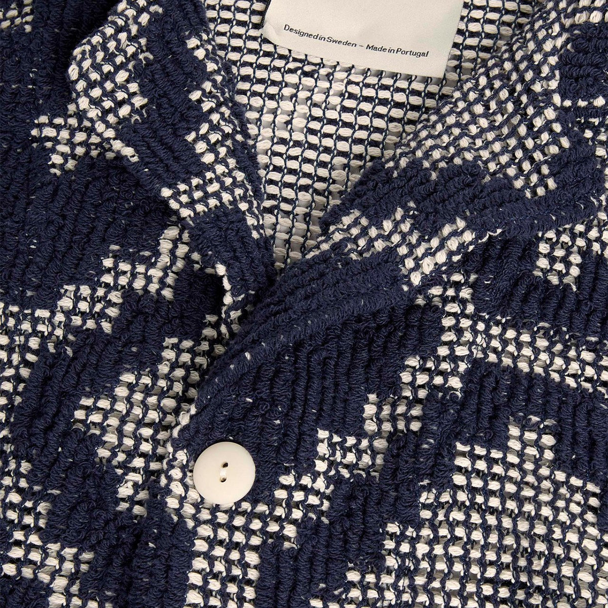 Trastevere Cuba Crochet Vacation Shirt - Navy