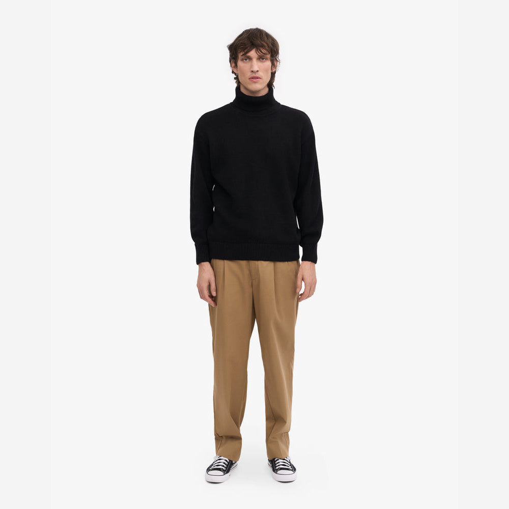 Merino Wool Turtleneck - Deep Black