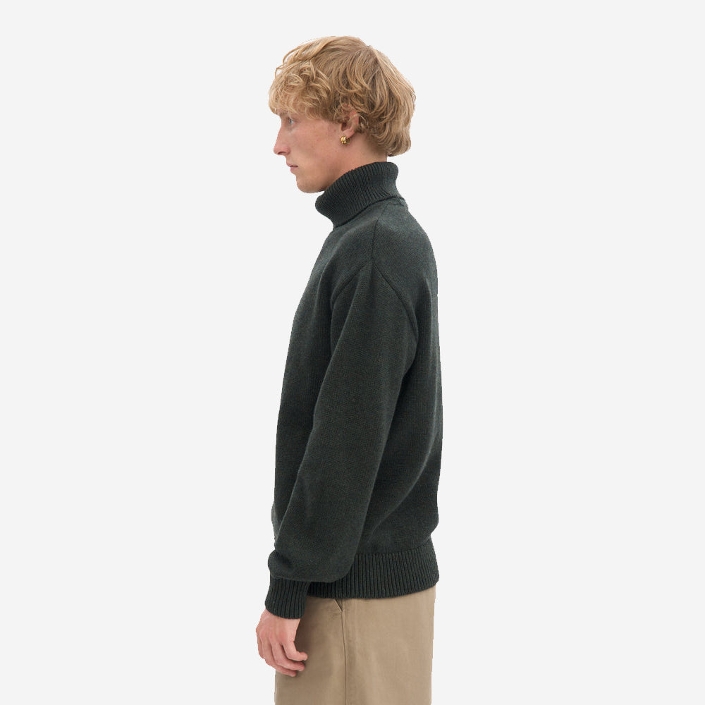 Merino Wool Turtleneck - Hunter Green