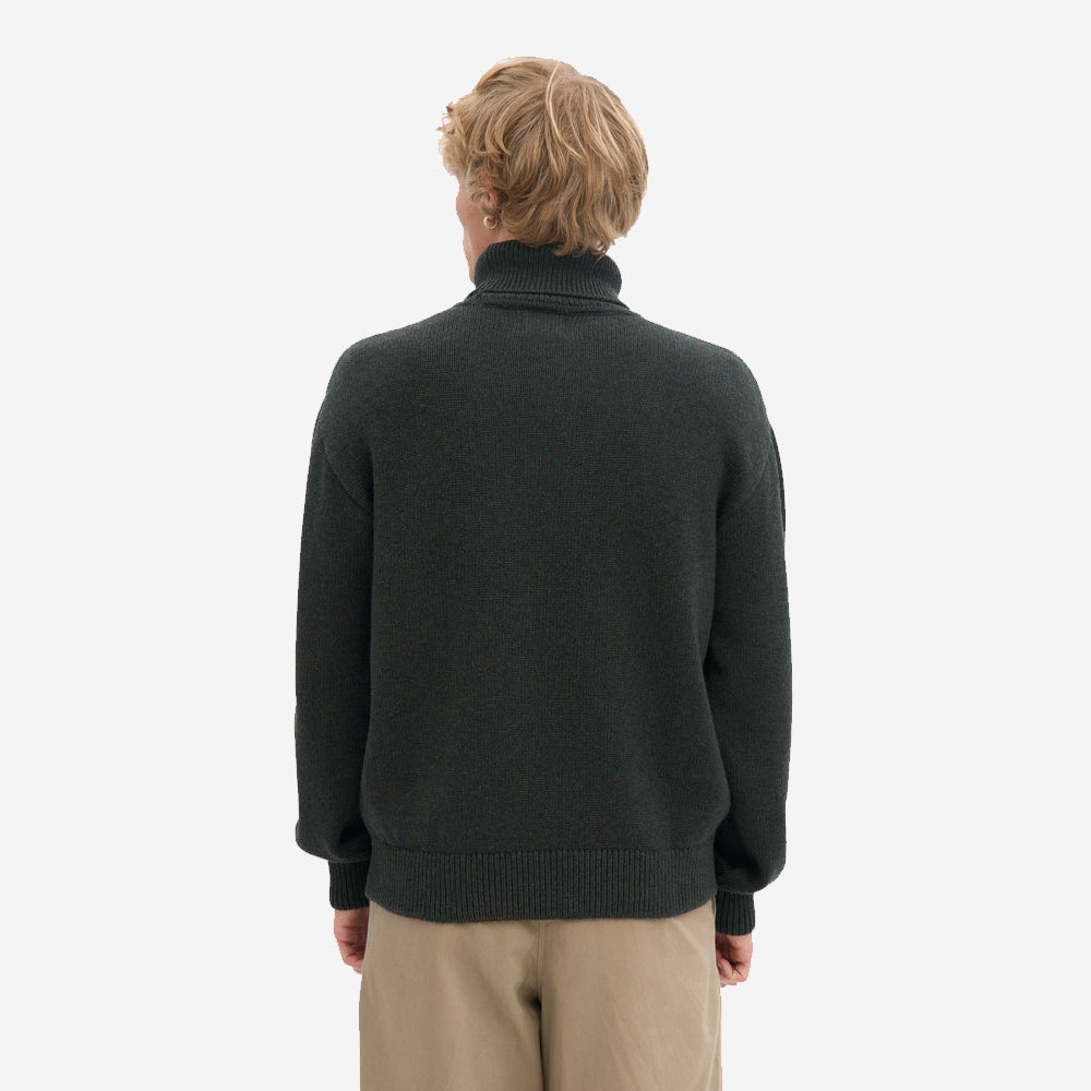Merino Wool Turtleneck - Hunter Green