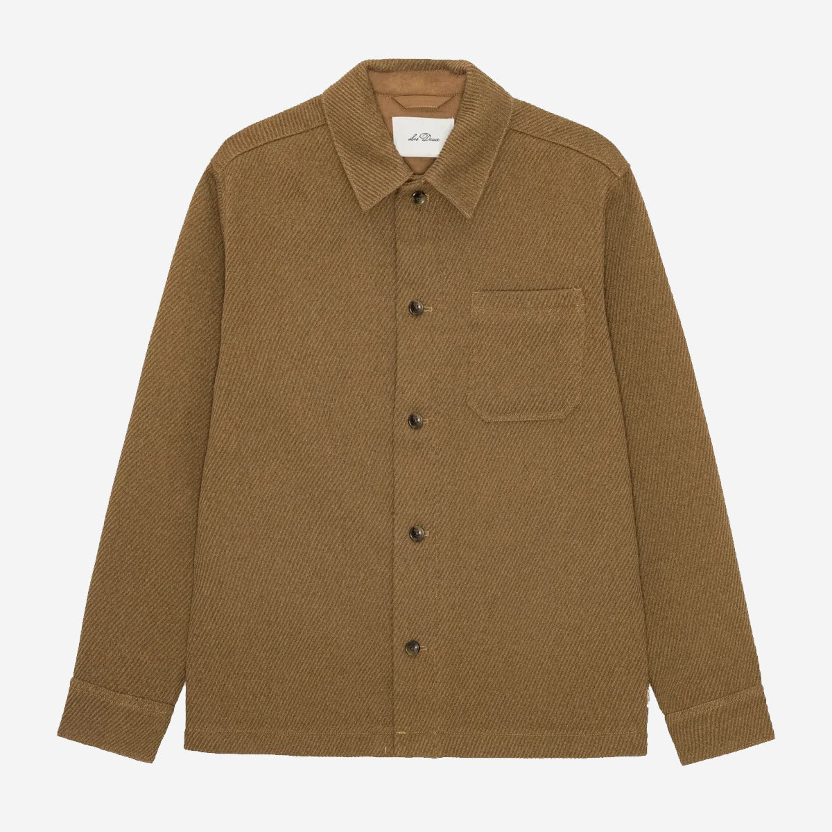 Twill Wool Overshirt - Rubber Brown