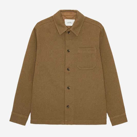 Twill Wool Overshirt - Rubber Brown