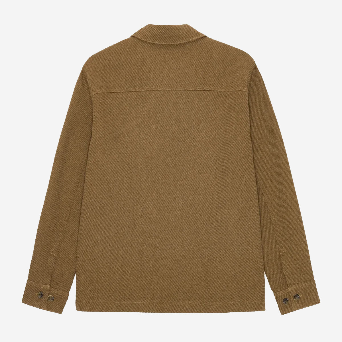 Twill Wool Overshirt - Rubber Brown