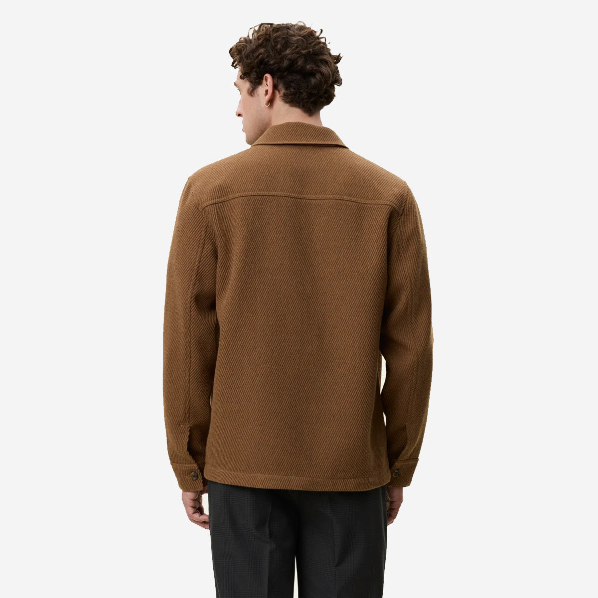 Twill Wool Overshirt - Rubber Brown
