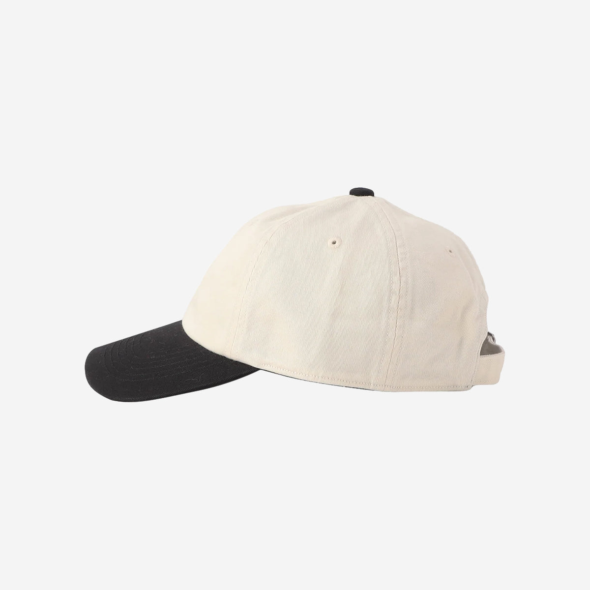 6-Panel Two-Tone Twill Cap - Ecru x Black
