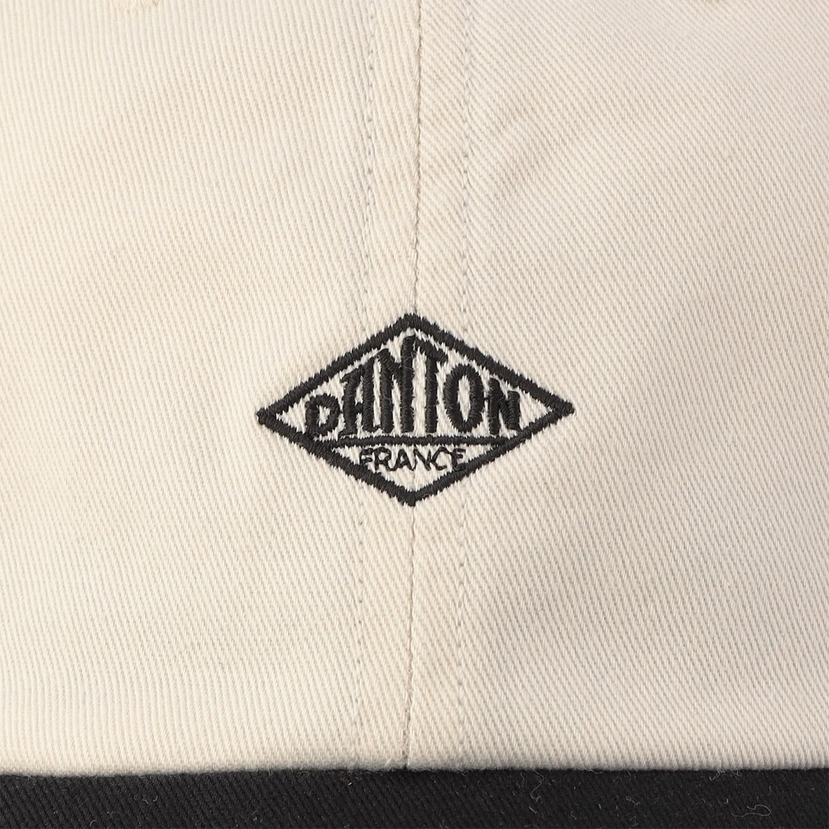 6-Panel Two-Tone Twill Cap - Ecru x Black