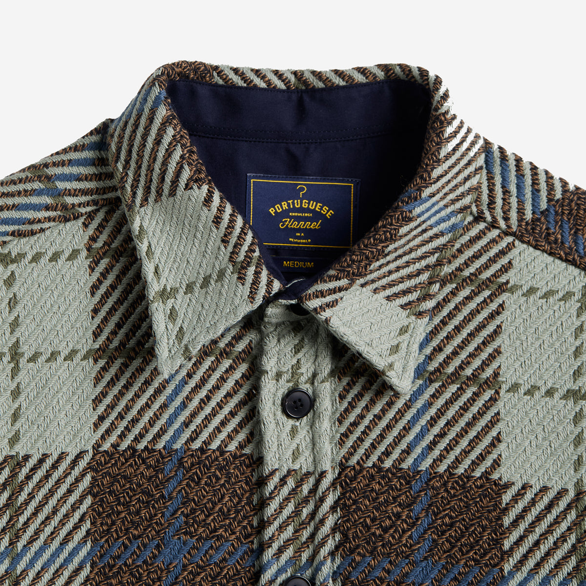 Upper Plaid Woven Overshirt - Aqua/Brown
