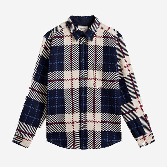 Upper Plaid Woven Overshirt - Blue/White/Red