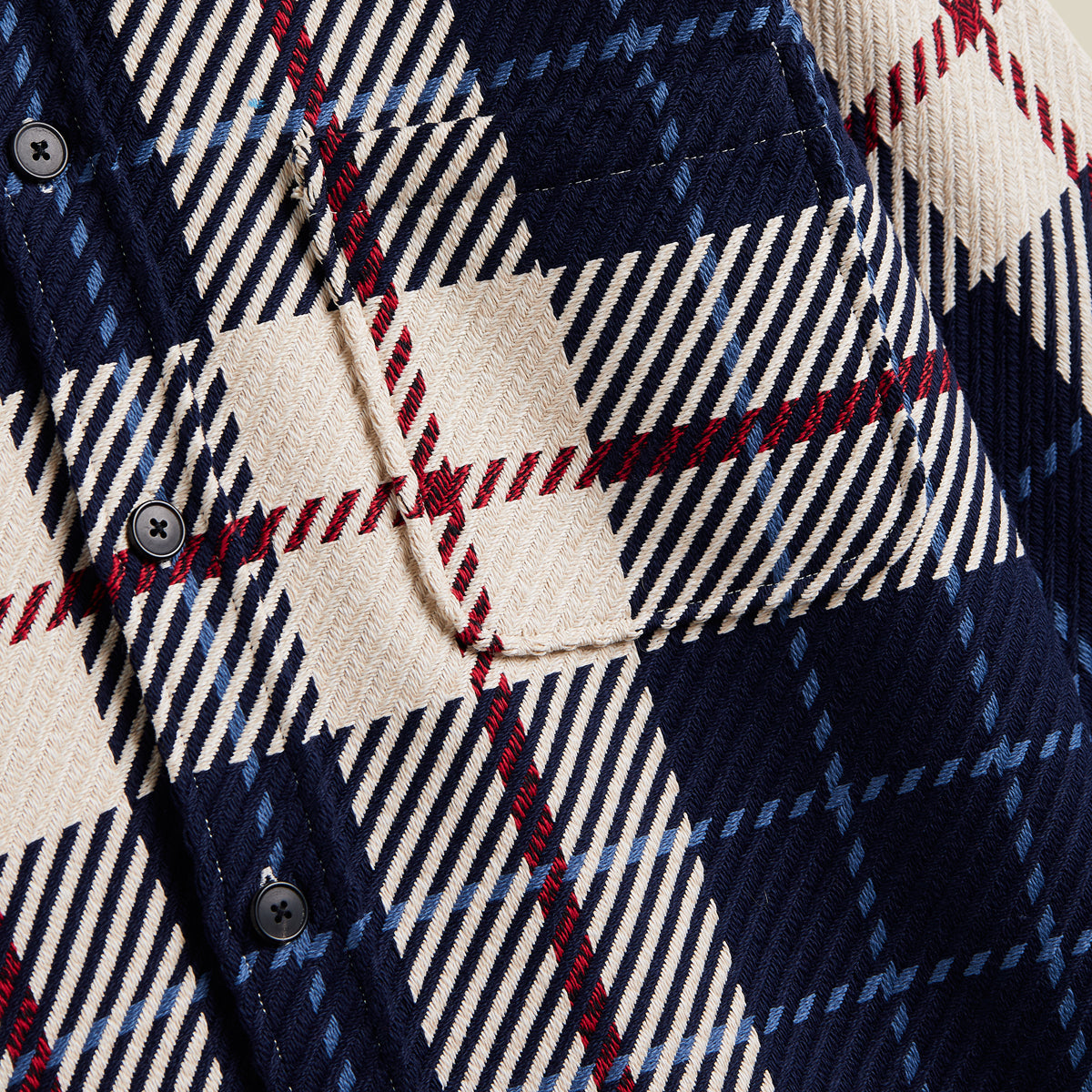Upper Plaid Woven Overshirt - Blue/White/Red