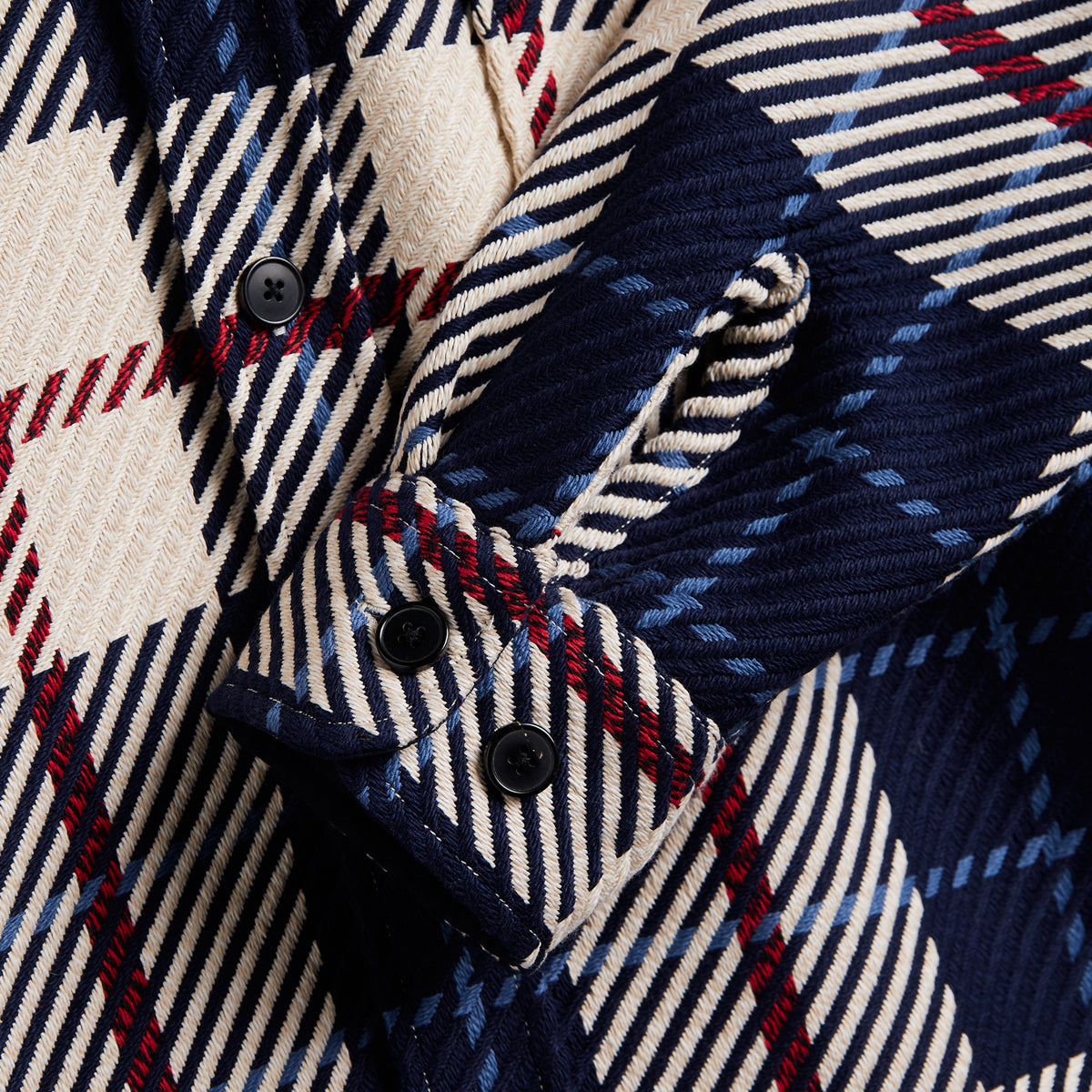 Upper Plaid Woven Overshirt - Blue/White/Red