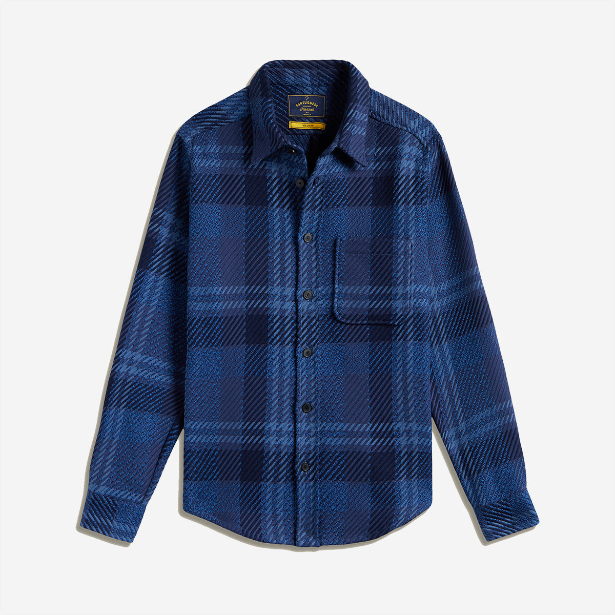 Upper Plaid Woven Overshirt - Blue