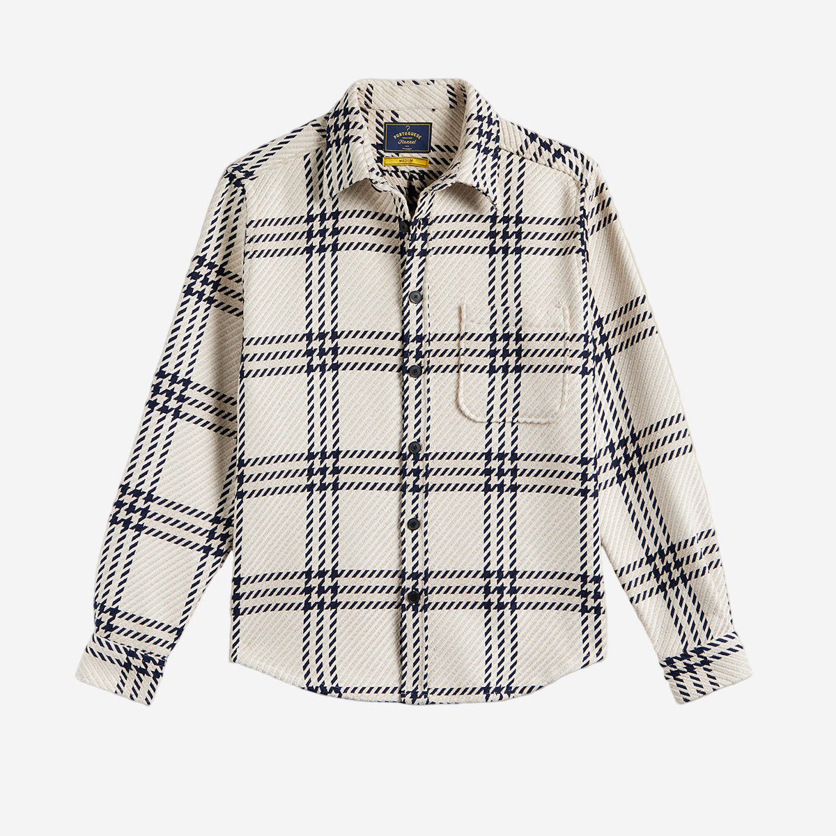 Upper Plaid Woven Overshirt - Ecru
