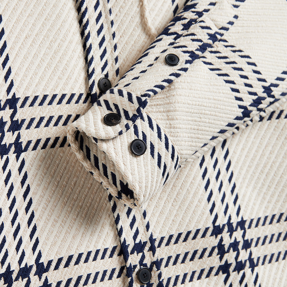 Upper Plaid Woven Overshirt - Ecru