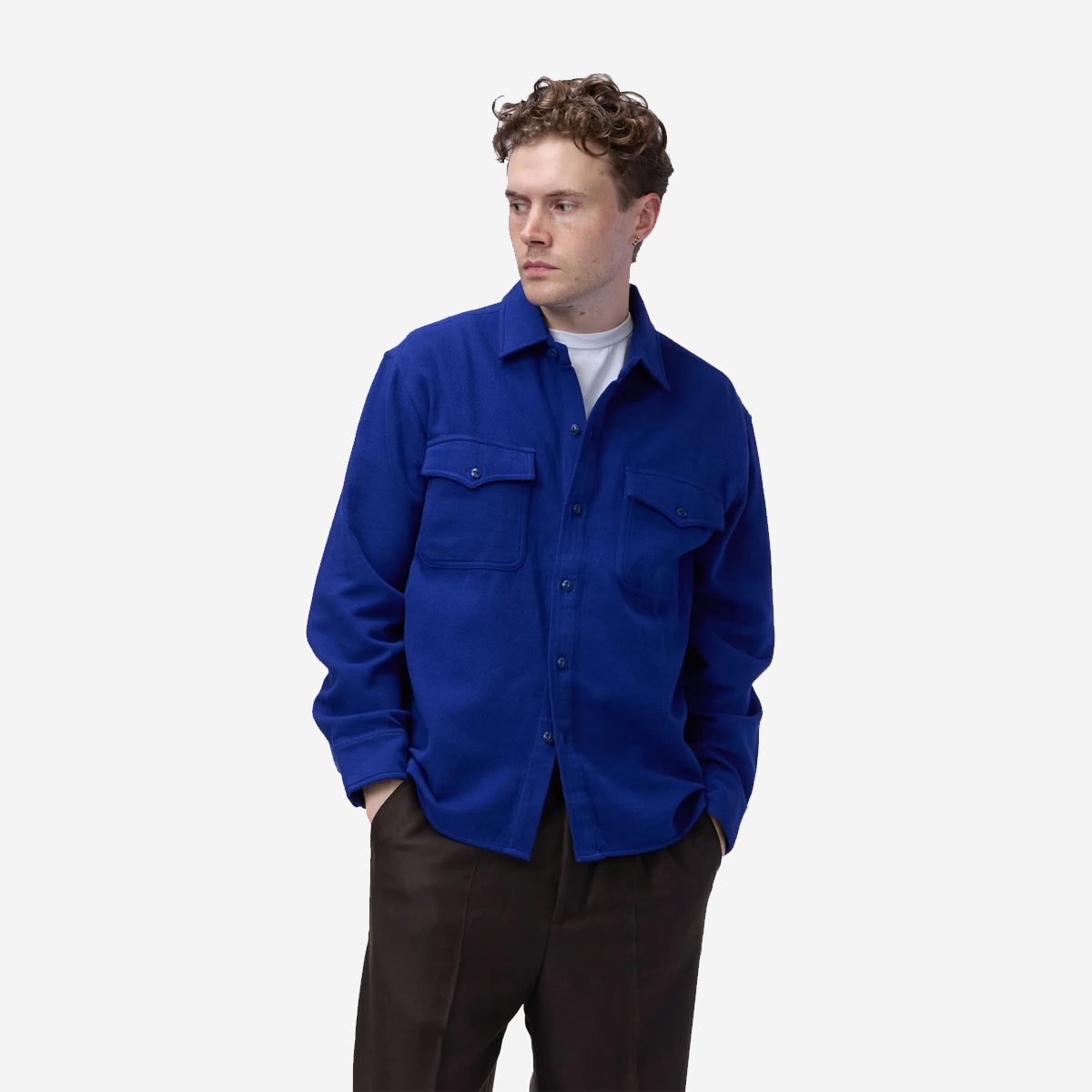 USN Flannel Overshirt - Cobalt Blue