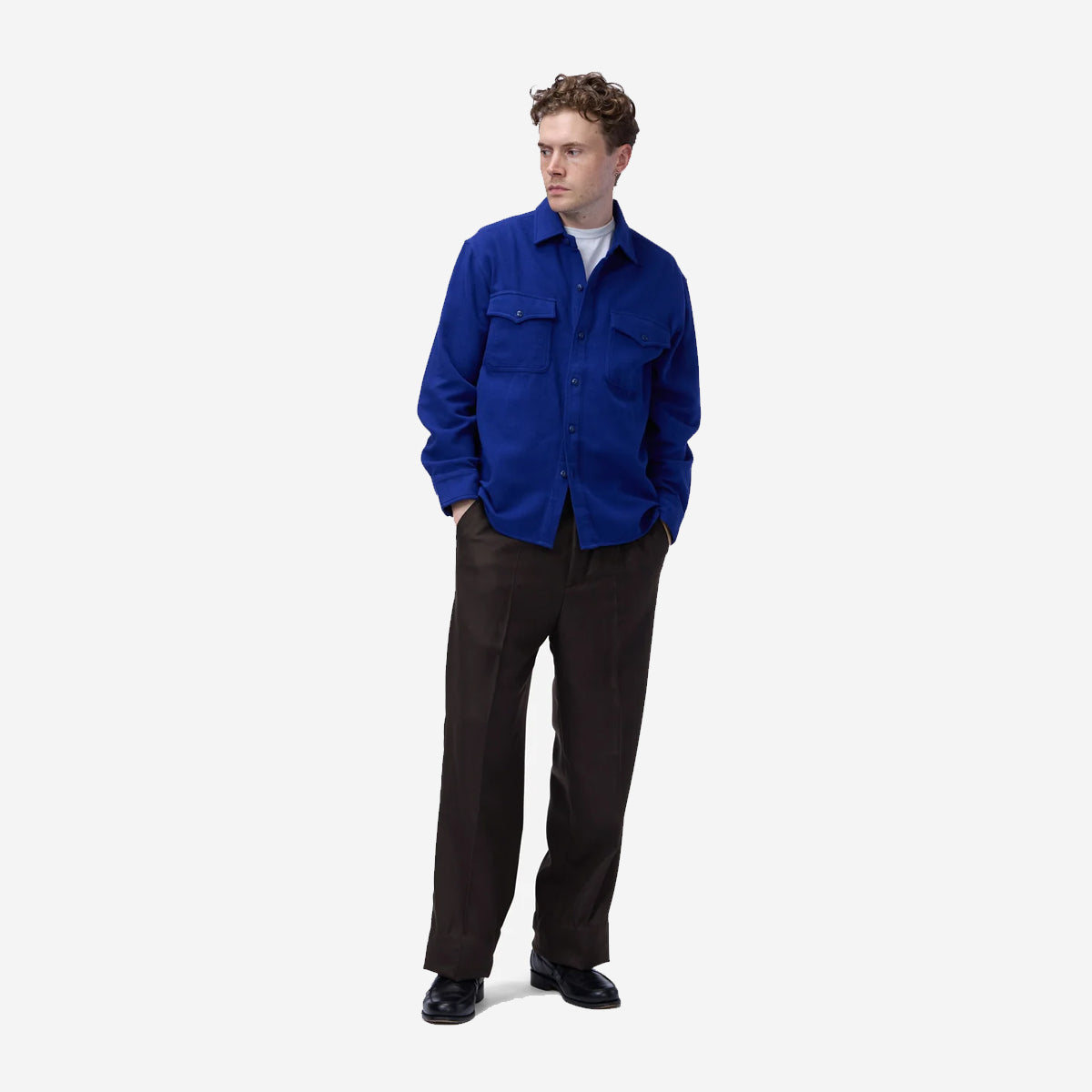 USN Flannel Overshirt - Cobalt Blue