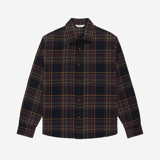 Utility Flannel Shirt - Black/Olive Plaid