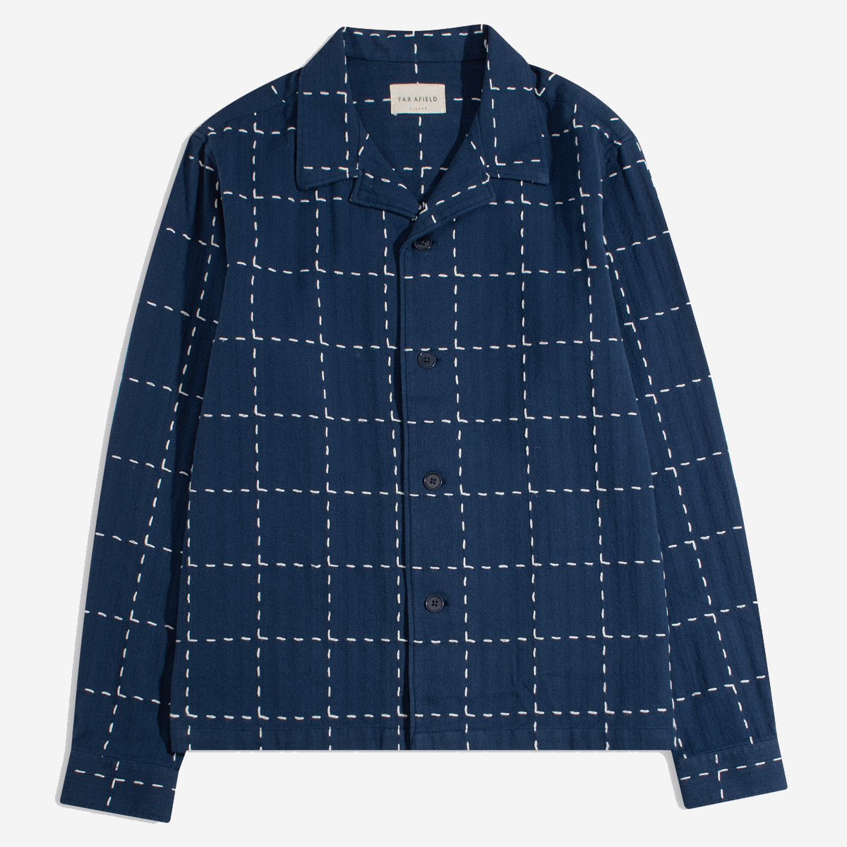 Veloso Stitch Check Overshirt - Blue