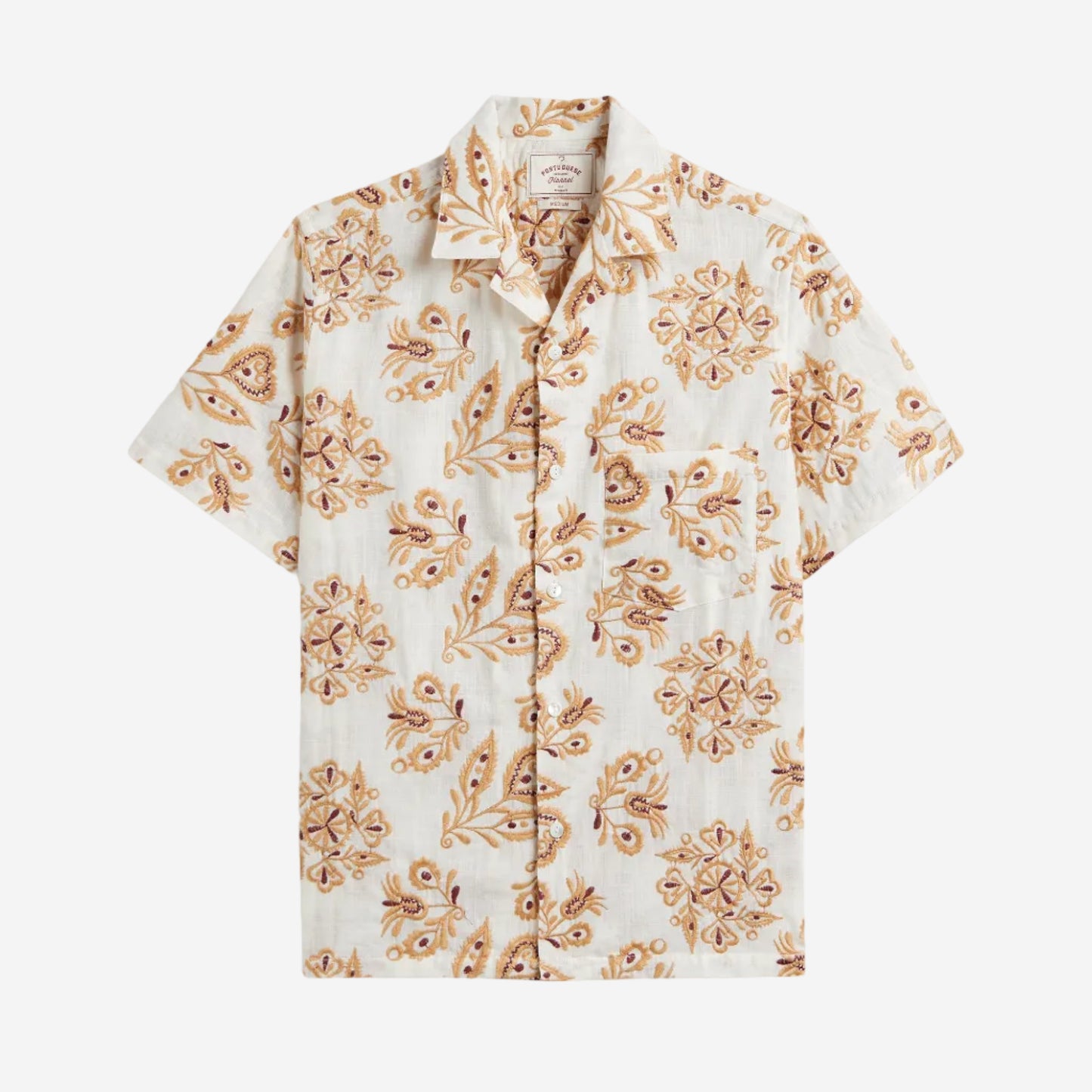 Victoria Paisley Floral S/S Vacation Shirt - White