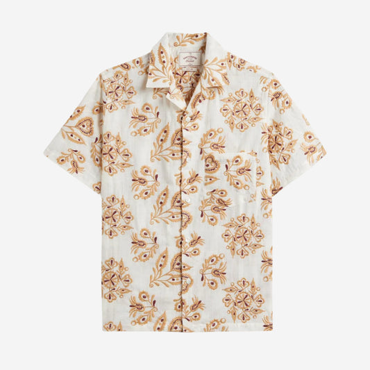 Victoria Paisley Floral S/S Vacation Shirt - White
