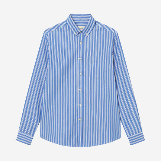 Vision Poplin Shirt - Blue/Cloud Stripe