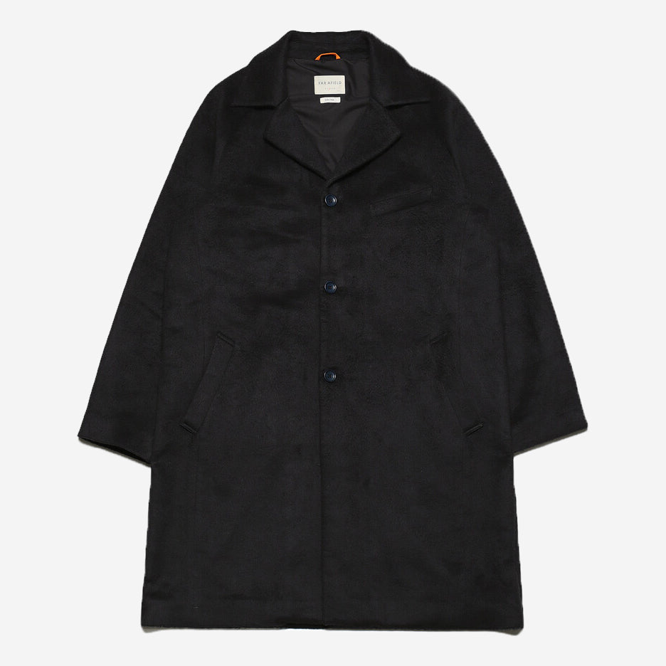 Vico Brushed Pile Overcoat - Meteorite Black