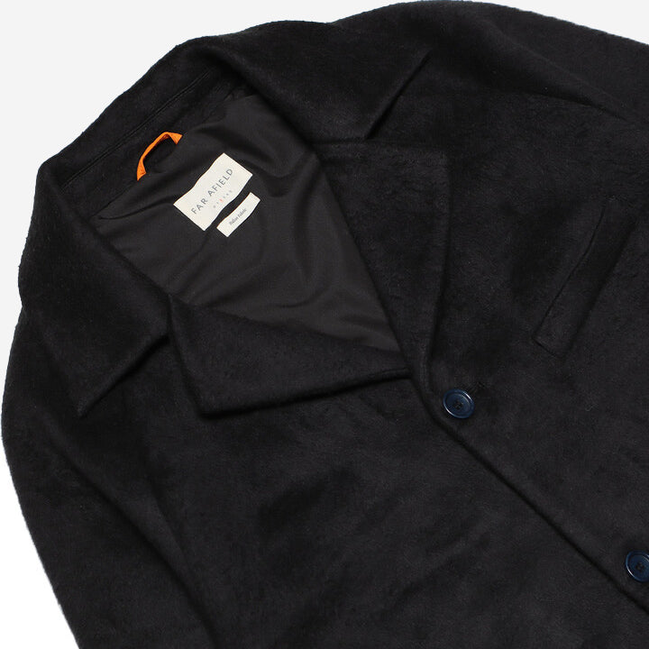 Vico Brushed Pile Overcoat - Meteorite Black