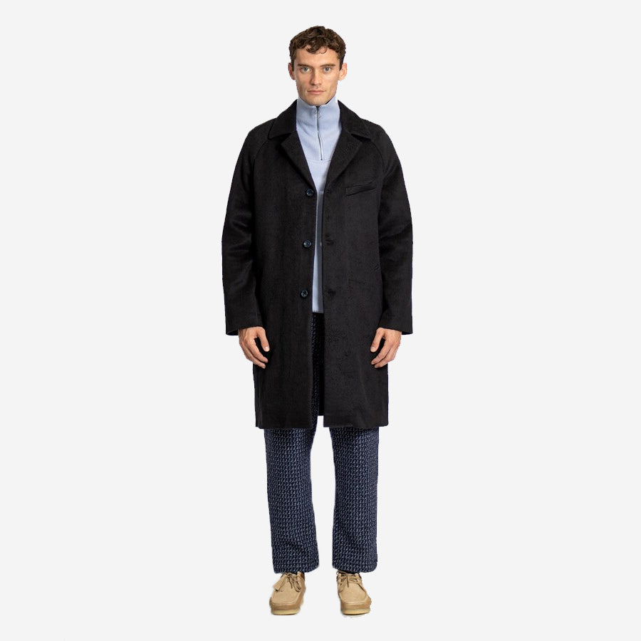 Vico Brushed Pile Overcoat - Meteorite Black