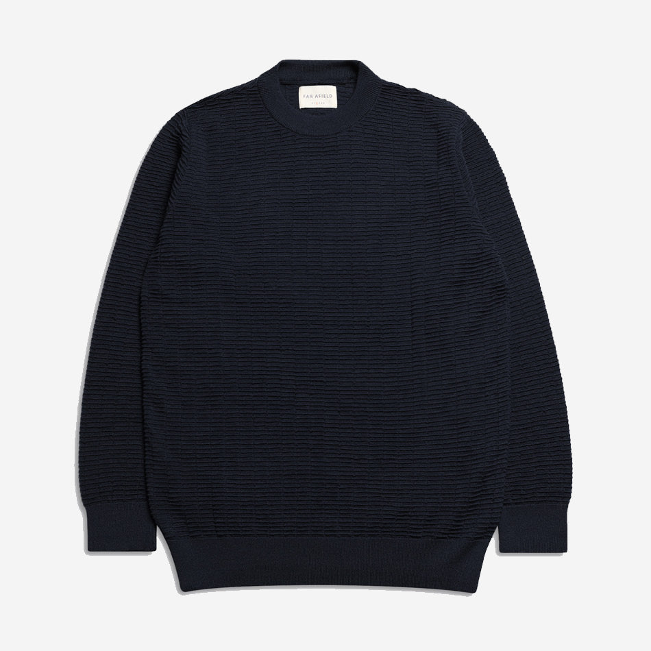 Vitor Ribbed Knit Sweater - Navy Iris