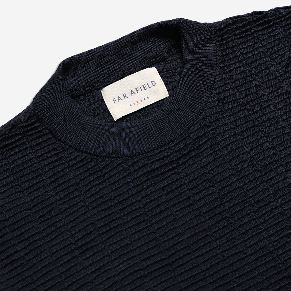 Vitor Ribbed Knit Sweater - Navy Iris