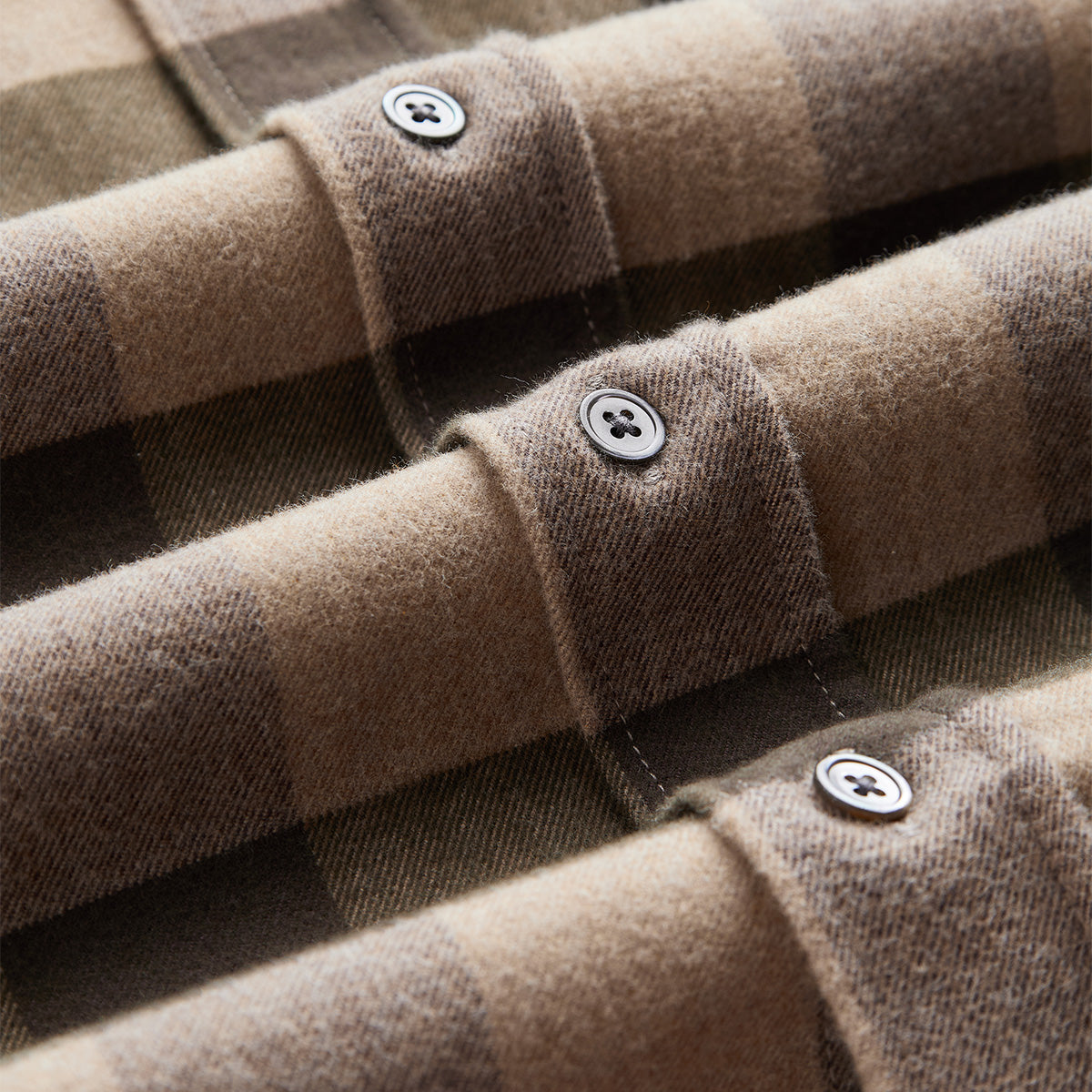 Woody Check Flannel Shirt - Taupe/Olive