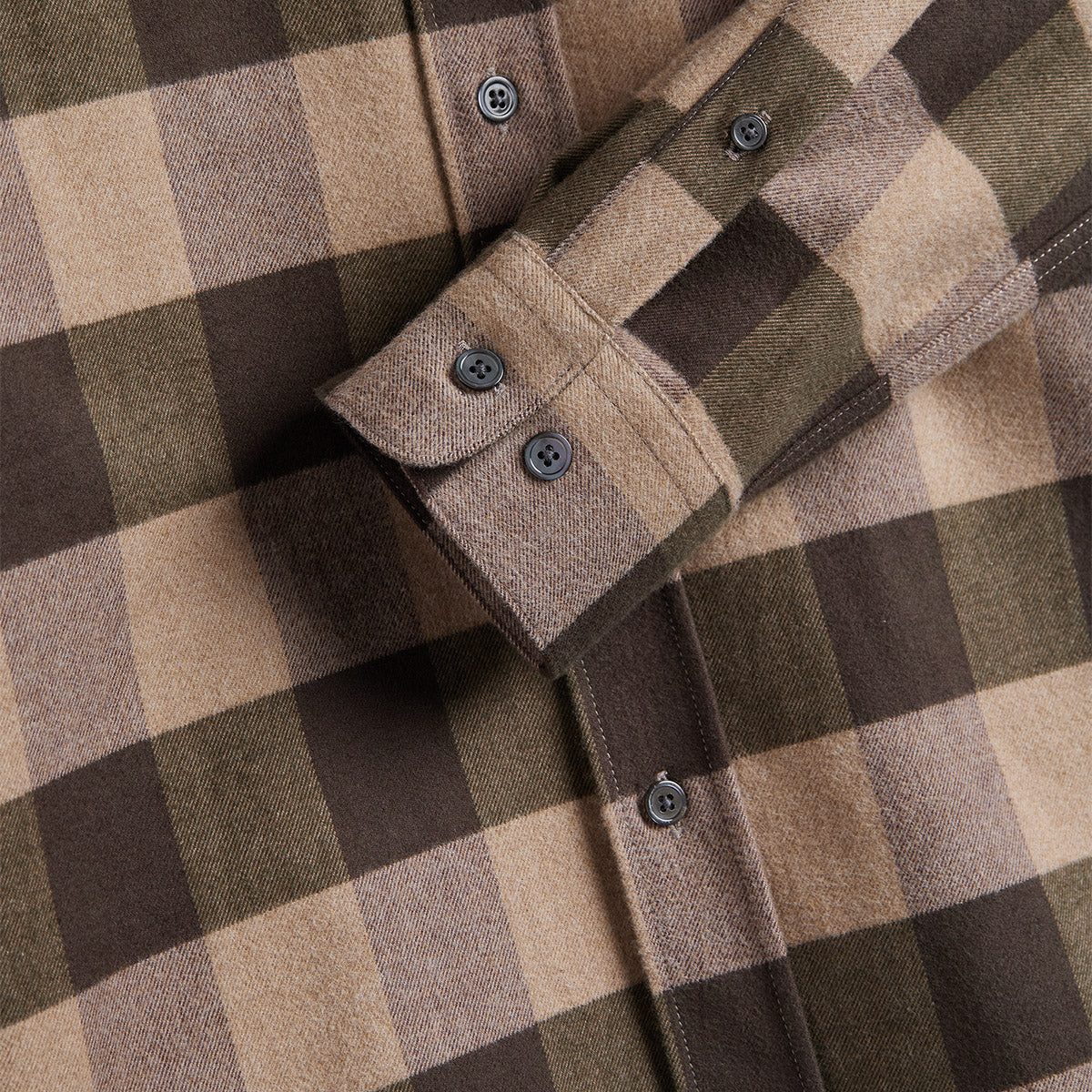 Woody Check Flannel Shirt - Taupe/Olive