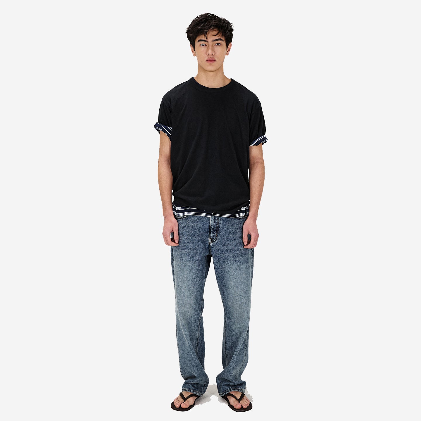 Blended Cotton Wool T-Shirt - Black