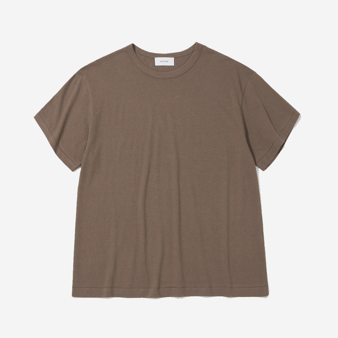 Blended Cotton Wool T-Shirt - Brown