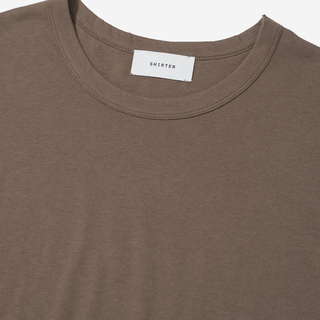 Blended Cotton Wool T-Shirt - Brown